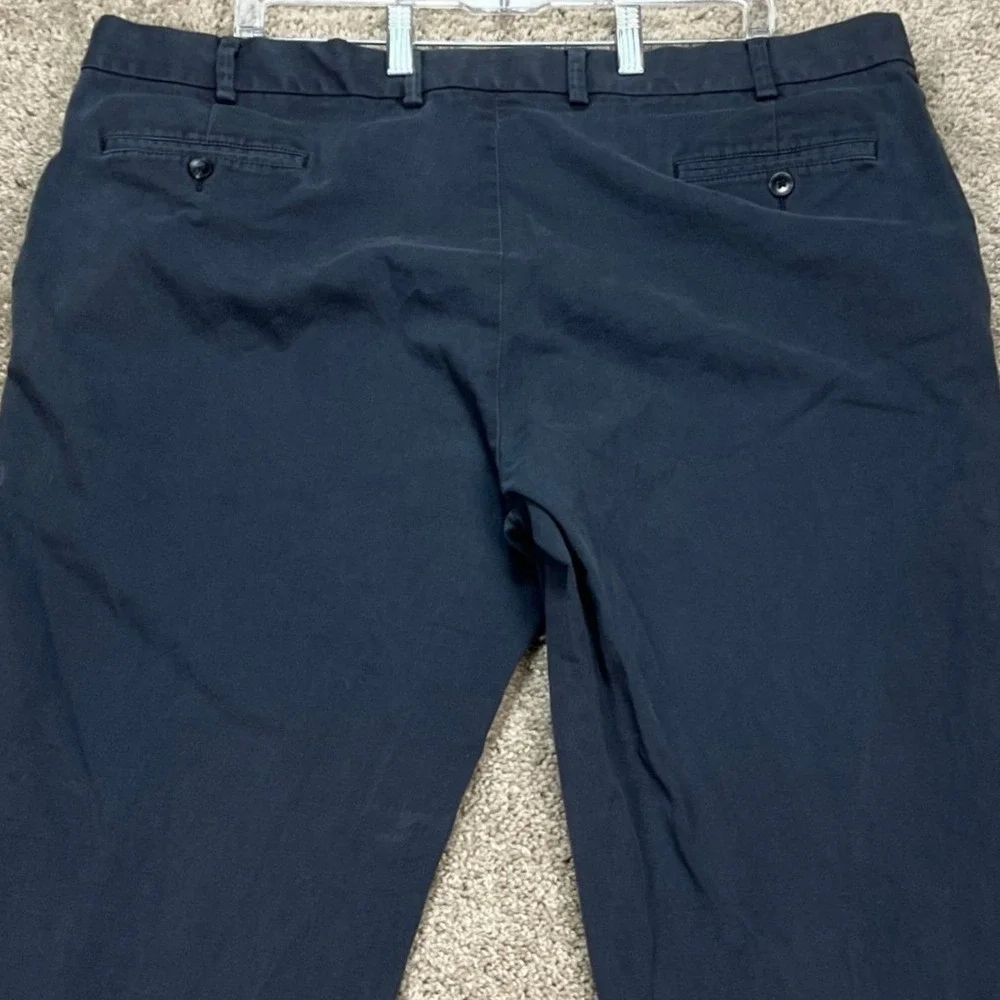 1946 Ballin Stretch Non-Iron Pants Mens 44x32 Navy Blue Chino Flat Front EUC - Picture 6 of 15